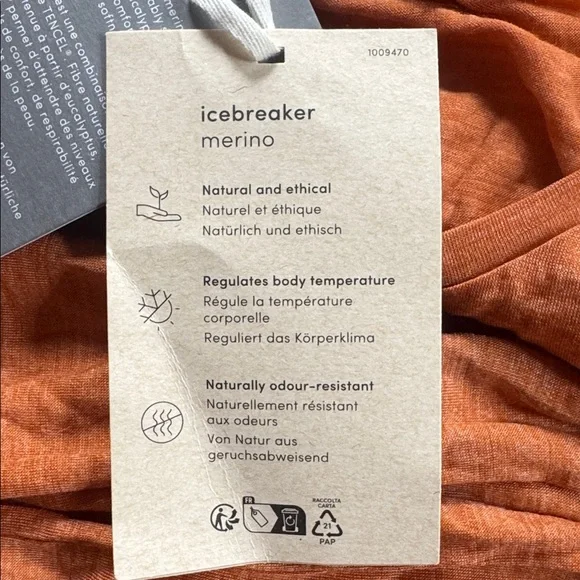 Icebreaker sphere II scoop neck tee cool lite earth heather orange NEW womens M - Picture 7 of 11